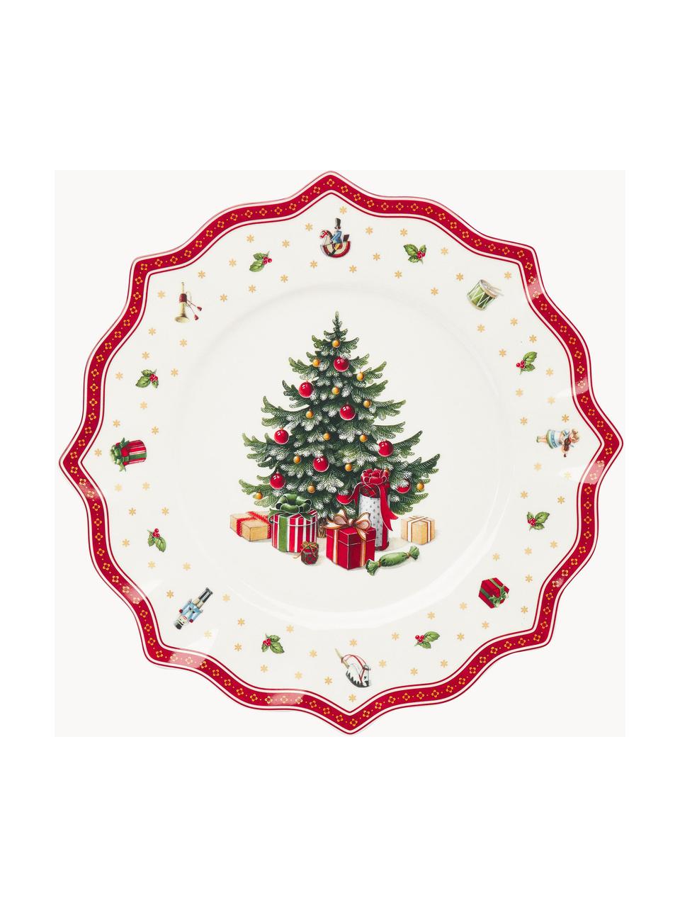 Porcelánová podložka pod tanier Toy's Delight, 2 ks, Premium porcelán, Biela, zelená, červená, Ø 35 cm