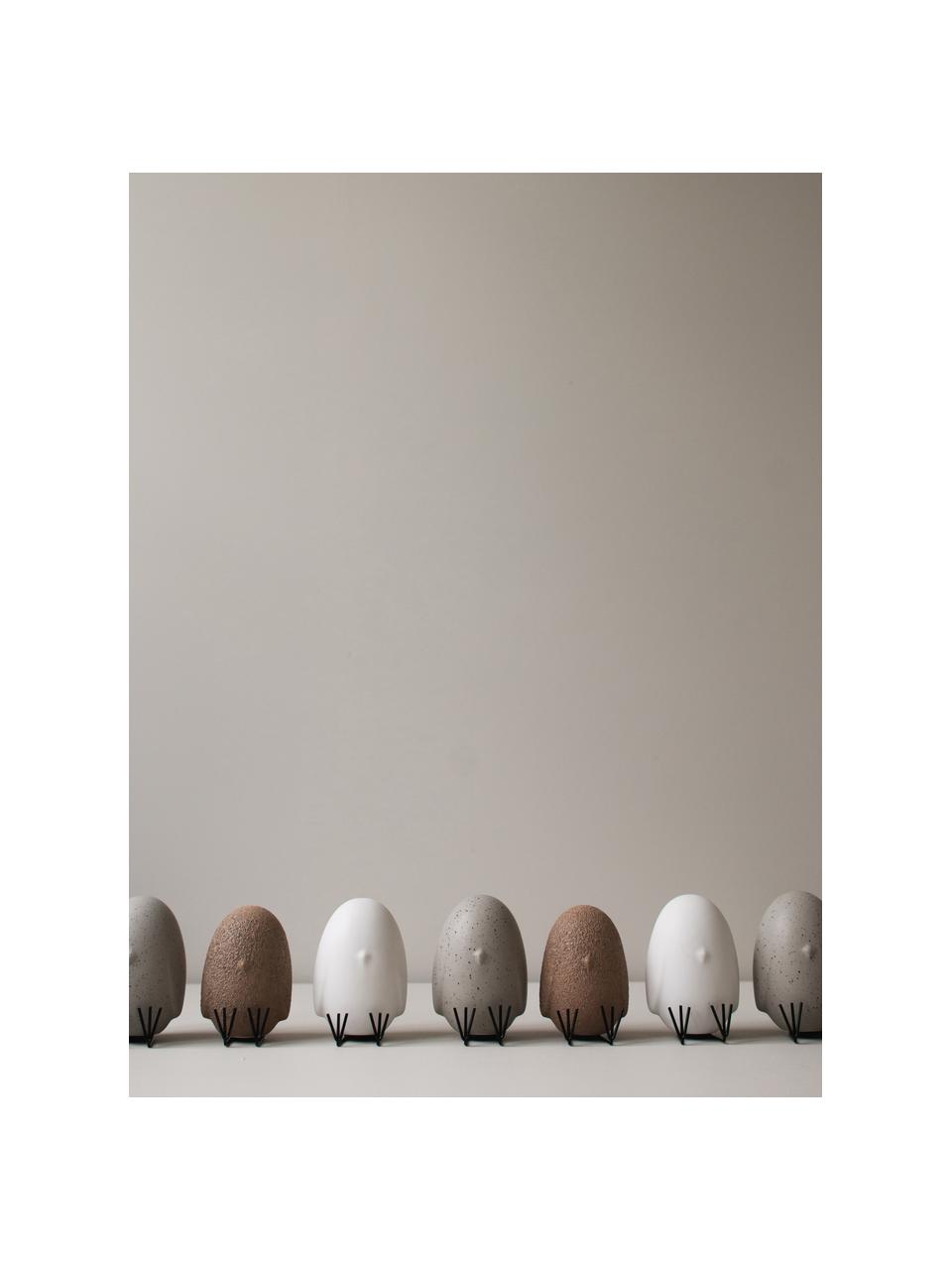 Dekoracja Sit Around, Korpus: ceramika, Nogi: żelazo powlekane, Jasny beżowy, matowy, nakrapiany, Ø 7 x W 10 cm