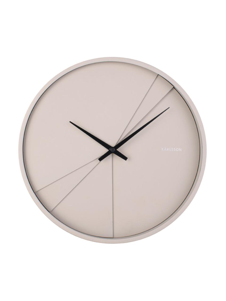 Orologio da parete color beige Layered, Quadrante: pannello di fibra a media, Beige, nero, Ø 30 cm