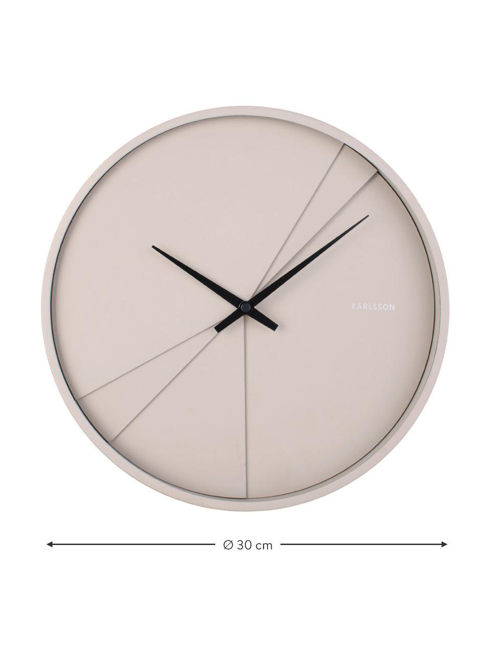 Horloge murale beige Layered Lines, Beige, noir, Ø 30 cm