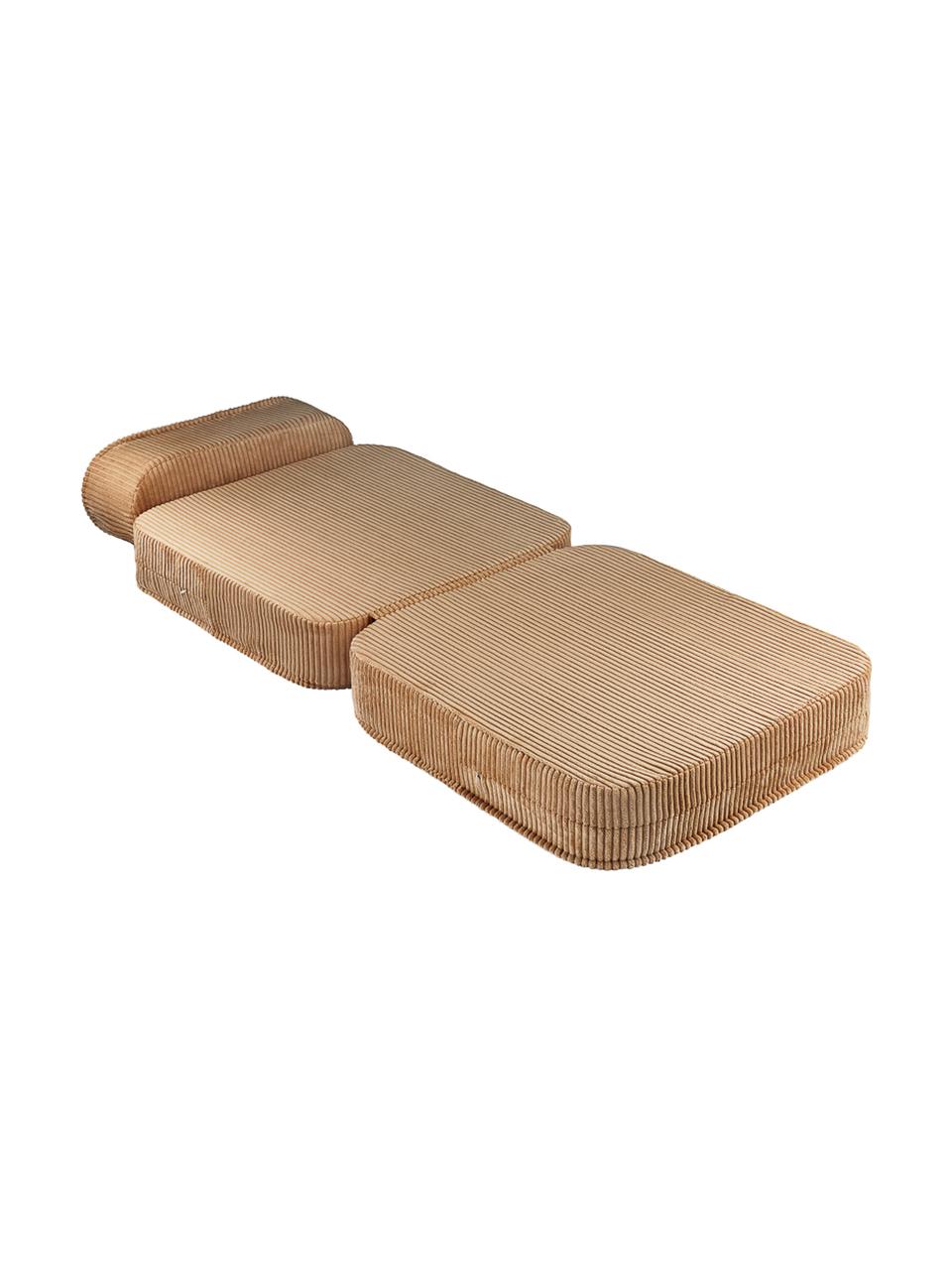 Fotel rozkładany ze sztruksu dla dzieci Sugar, Tapicerka: sztruks (100% poliester) , Jasnobrązowy sztruks, S 70 x W 40 cm