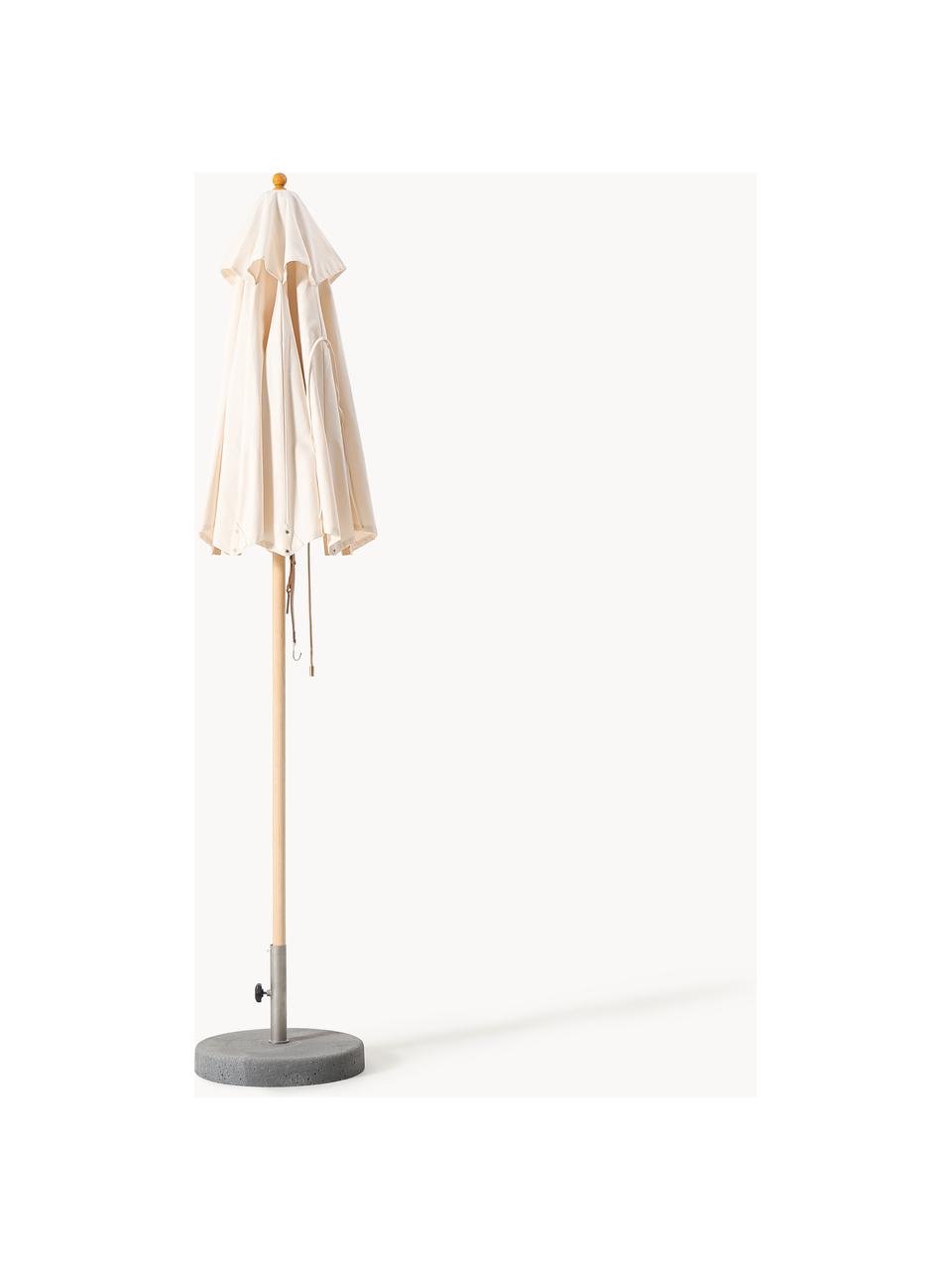 Ronde parasol Classic, verschillende formaten, Frame: gelakt essenhout, Crèmewit, helder hout, Ø 210 x H 251 cm