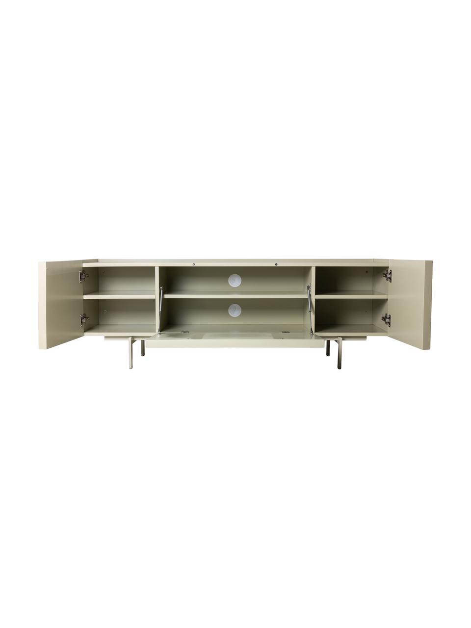 Sideboard Pebble, Korpus: Mitteldichte Holzfaserpla, Füße: Metall, beschichtet, Hellgrau, B 160 x H 55 cm