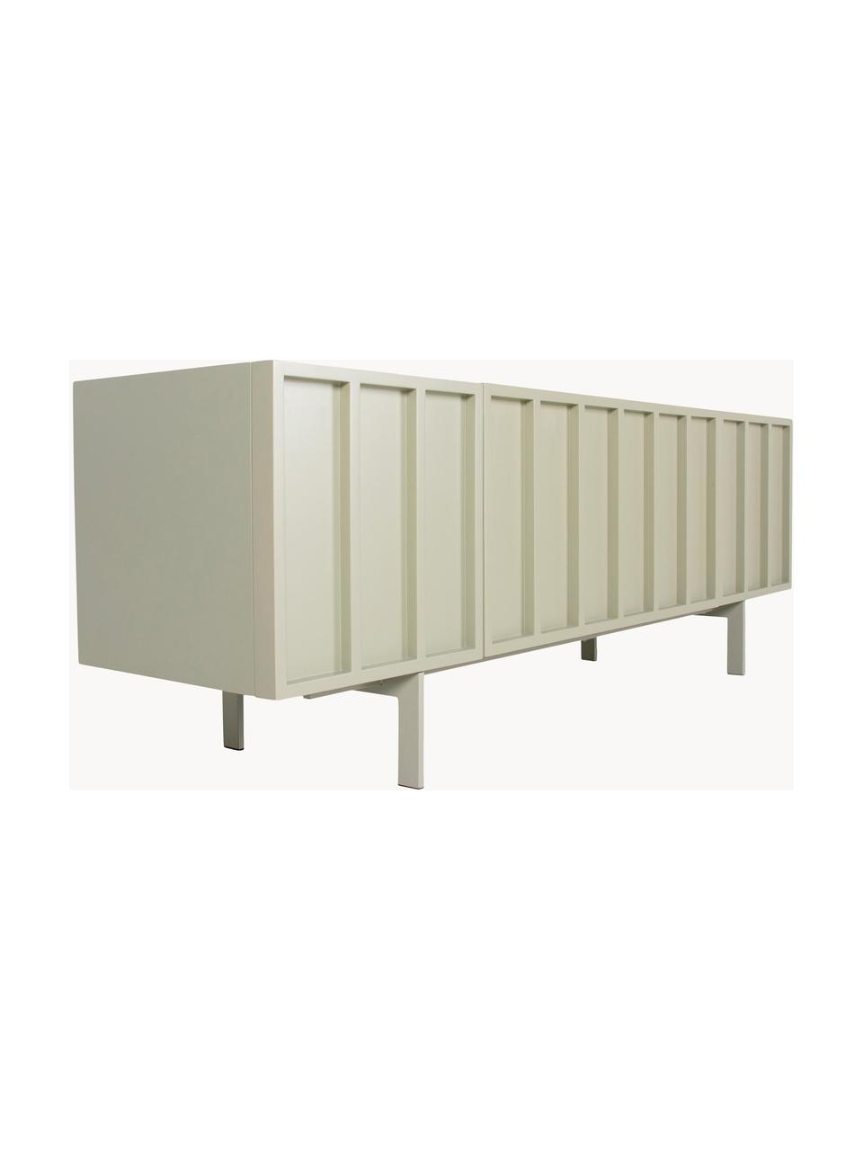 Credenza Pebble, Piedini: metallo rivestito, Beige chiaro, Larg. 160 x Alt. 55 cm