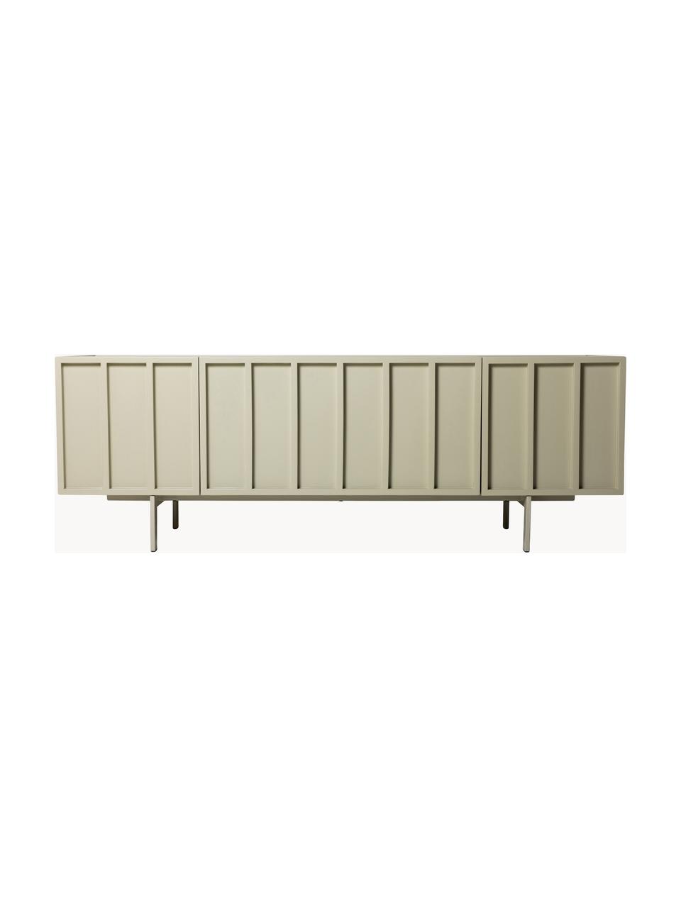 Credenza Pebble, Piedini: metallo rivestito, Beige chiaro, Larg. 160 x Alt. 55 cm