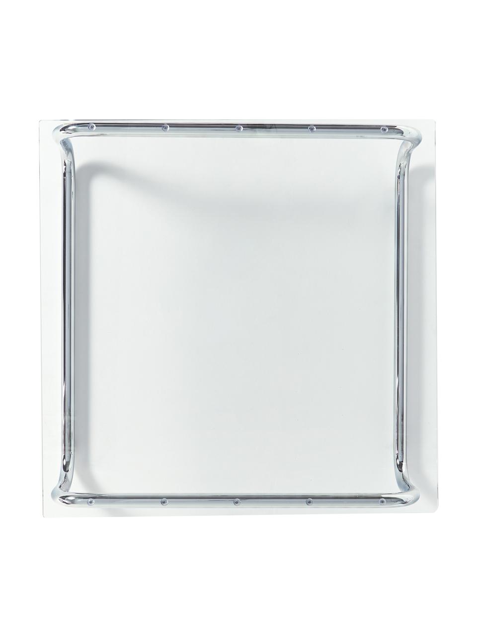 Stolik kawowy ze szklanym blatem Antigua, Blat: szkło hartowane, Stelaż: metal powlekany, Transparentny, odcienie chromu, S 100 x G 100 cm
