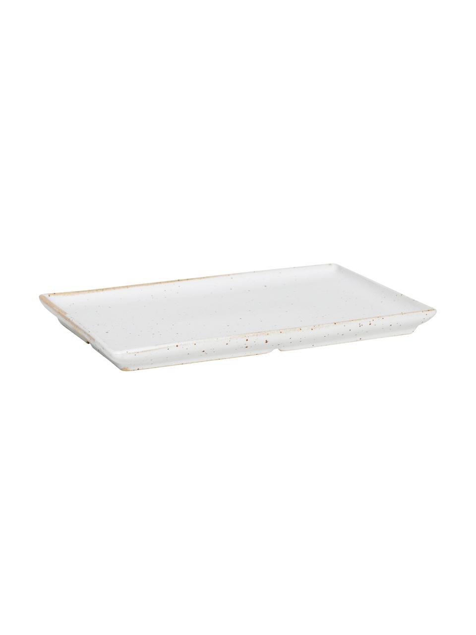 Keramische borden Eli met matte afwerking, 4 stuks, Keramiek, Beige, lichtgrijs, B 20 cm