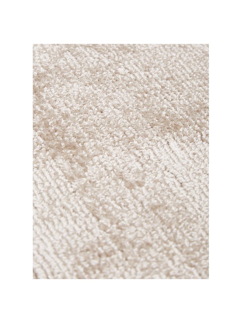 Handgeweven viscose vloerkleed Jane, Onderzijde: 100% katoen Het in dit pr, Lichtbeige, B 300 x L 400 cm (maat XL)