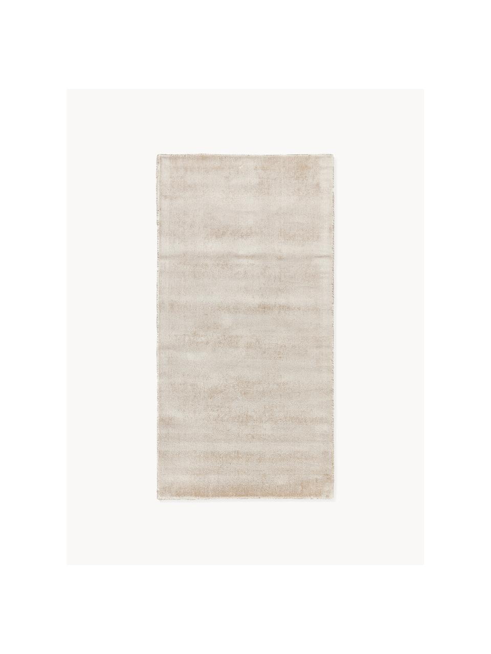 Tappeto in viscosa fatto a mano Jane, Retro: 100% cotone Il materiale , Beige chiaro, Larg. 300 x Lung. 400 cm (taglia XL)