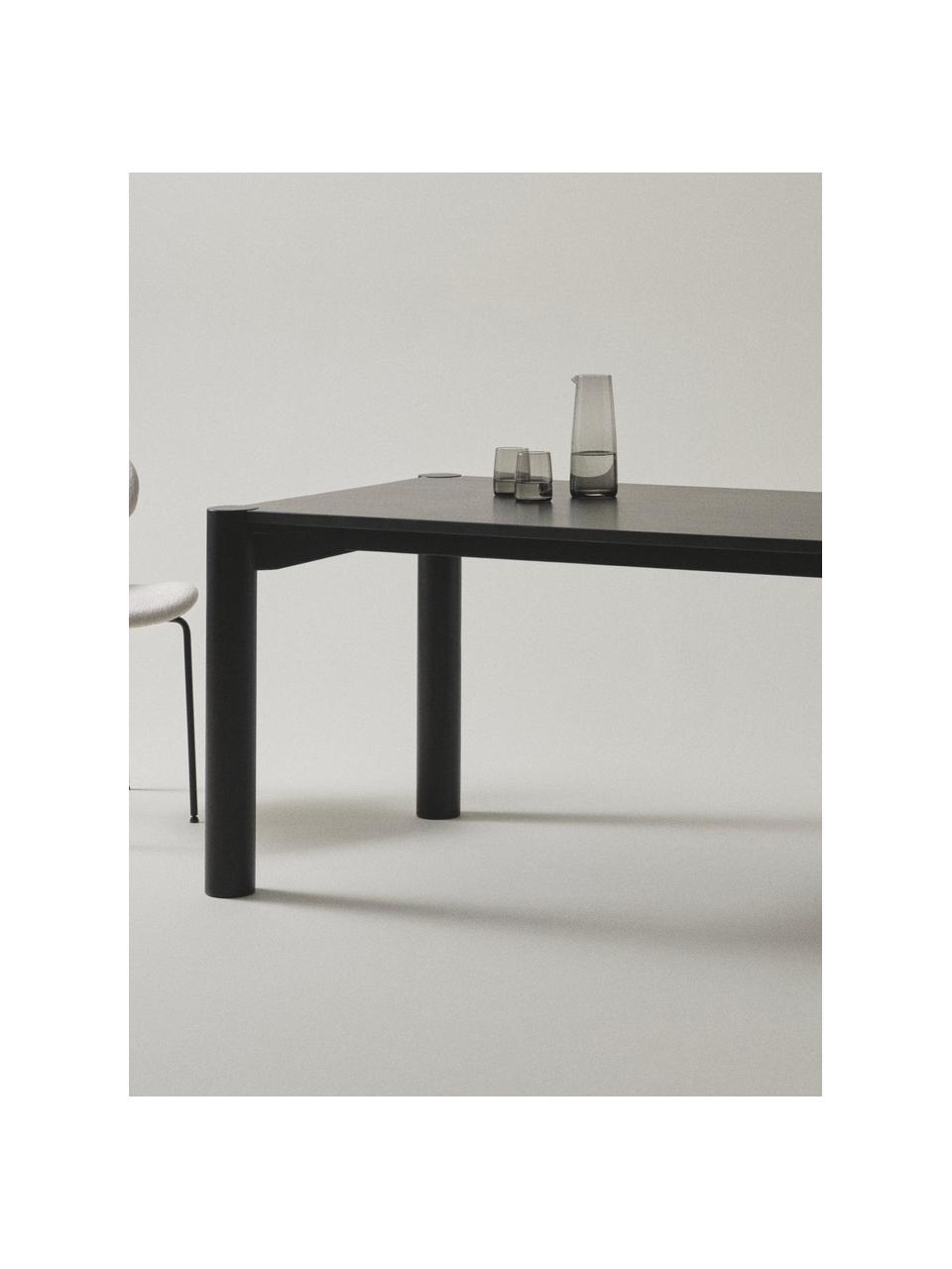 Eettafel Nyhamn van grenenhout, 180 x 90 cm, Grenenhout, Zwart, B 180 x H 76 cm