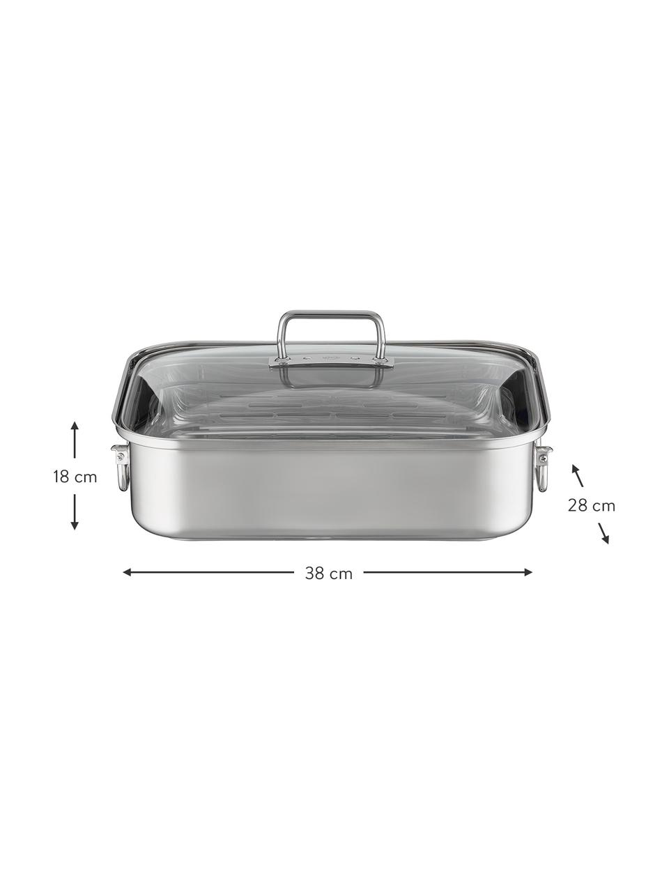 Pekáč z nerezové oceli s odměrkou uvnitř Expertiso, Stříbrná, transparentní, Š 38 cm, V 18 cm