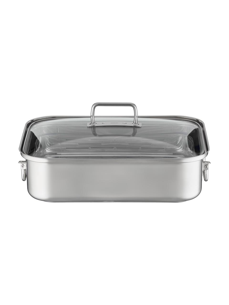 Tostapane in acciaio inox con bilancia interna Expertiso, Coperchio: vetro temperato, Argentato, trasparente, Larg. 38 x Alt. 18 cm