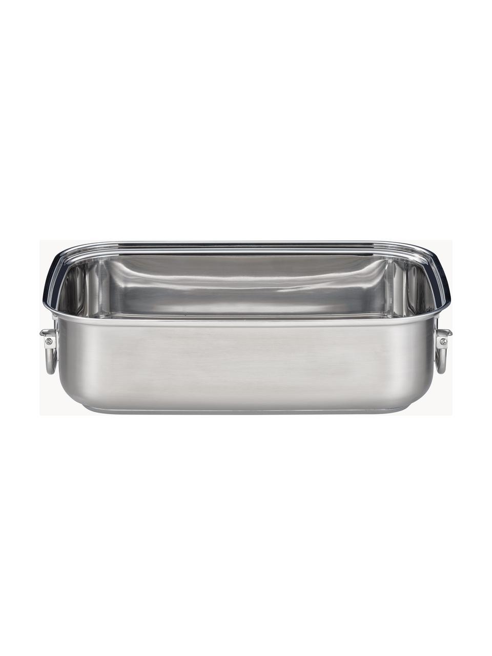 Roestvrijstalen braadpan Expertiso met interne schaalverdeling, Deksel: glas, gehard, Zilverkleurig, B 38 cm x H 18 cm, 6,5 L