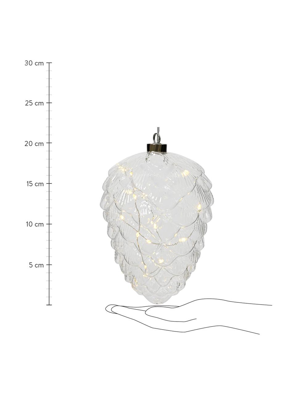 Ozdoba choinkowa LED Cristal, Szkło, Transparentny, Ø 15 x W 21 cm