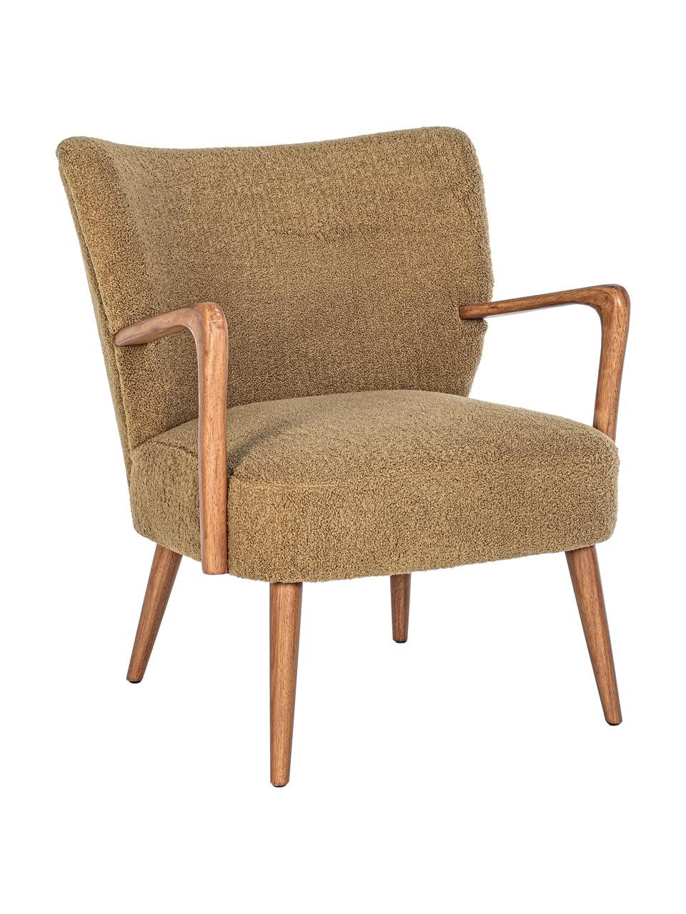 Poltroncina con braccioli Moritz, Seduta: poliestere, Sottostruttura: legno di abete, compensat, Giallo senape, Larg. 66 x Prof. 74 cm
