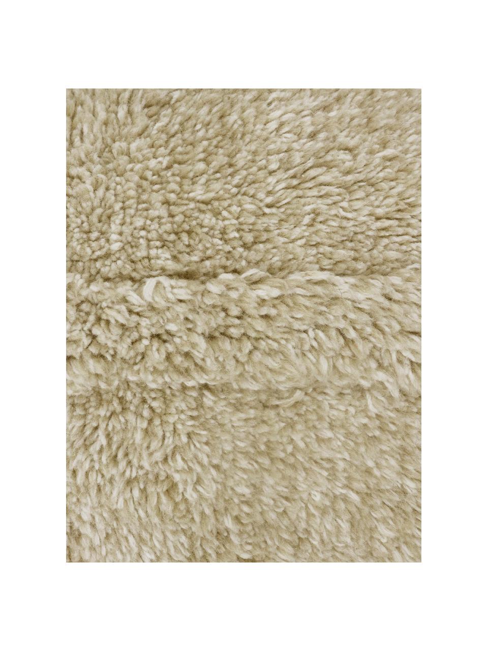 Tappeto in lana beige lavabile fatto a mano Tundra, Retro: cotone riciclato Nel caso, Beige, Larg. 170 x Lung. 240 cm (taglia M)