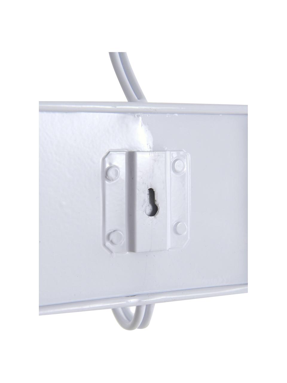 Porte-manteau mural en métal Riley, Métal, enduit, Blanc, larg. 56 cm