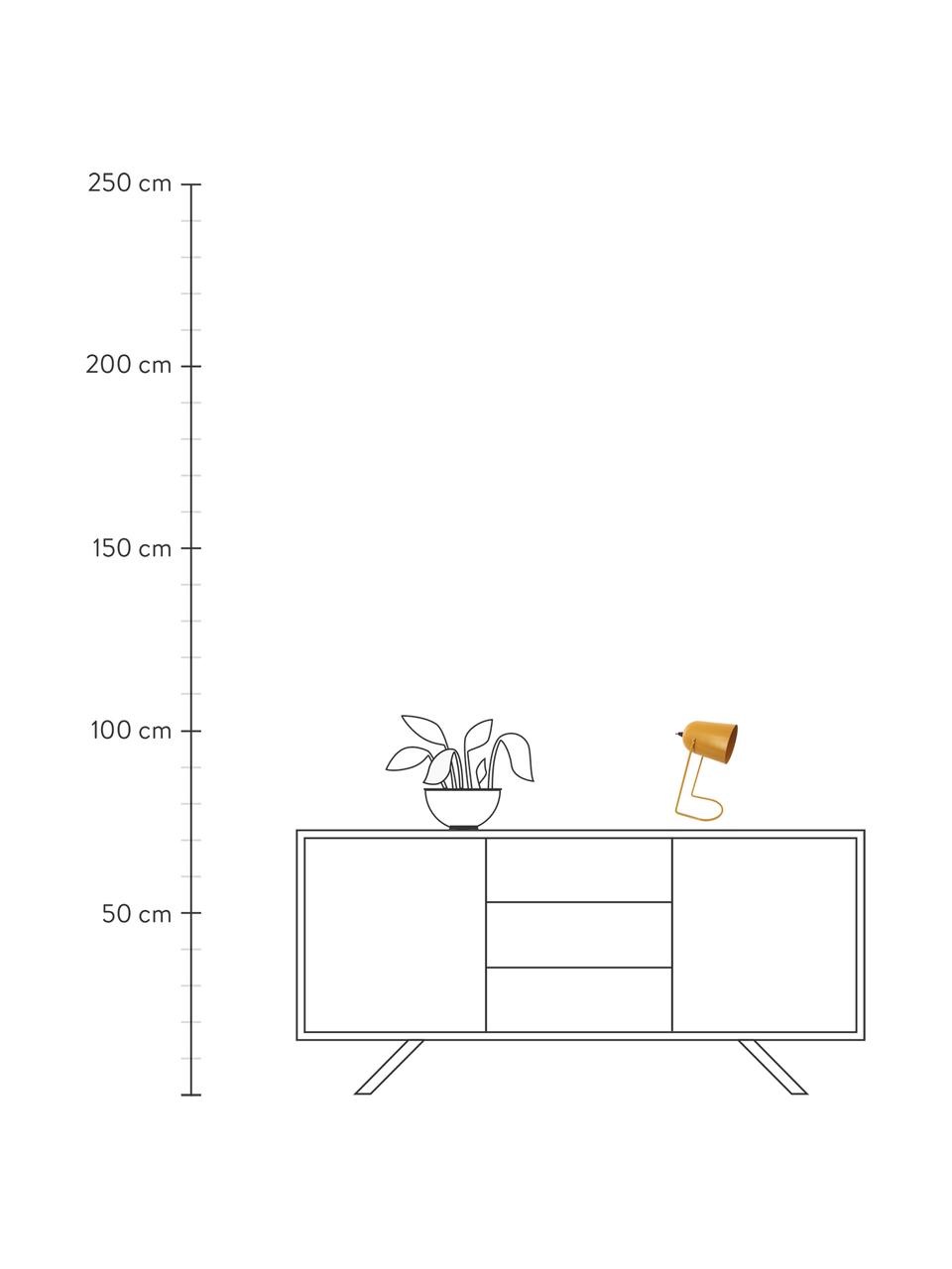 Lámpara de mesa Enchant, estilo retro, Pantalla: metal recubierto, Cable: cubierto en tela, Ocre, Ø 18 x Al 30 cm