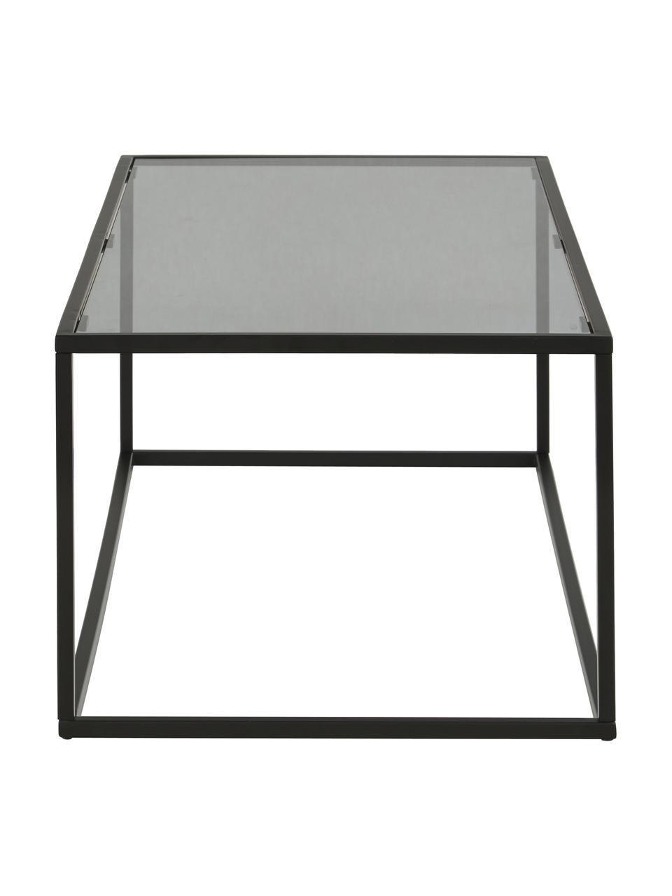 Konferenční stolek se skleněnou deskou Maya, Černá, transparentní, černá, Š 110 cm, H 65 cm