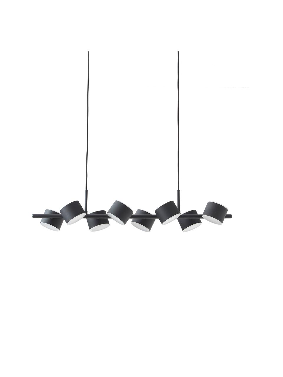 Grote hanglamp Milano in zwart, Lamp: gecoat staal, Zwart, B 97 x H 26 cm