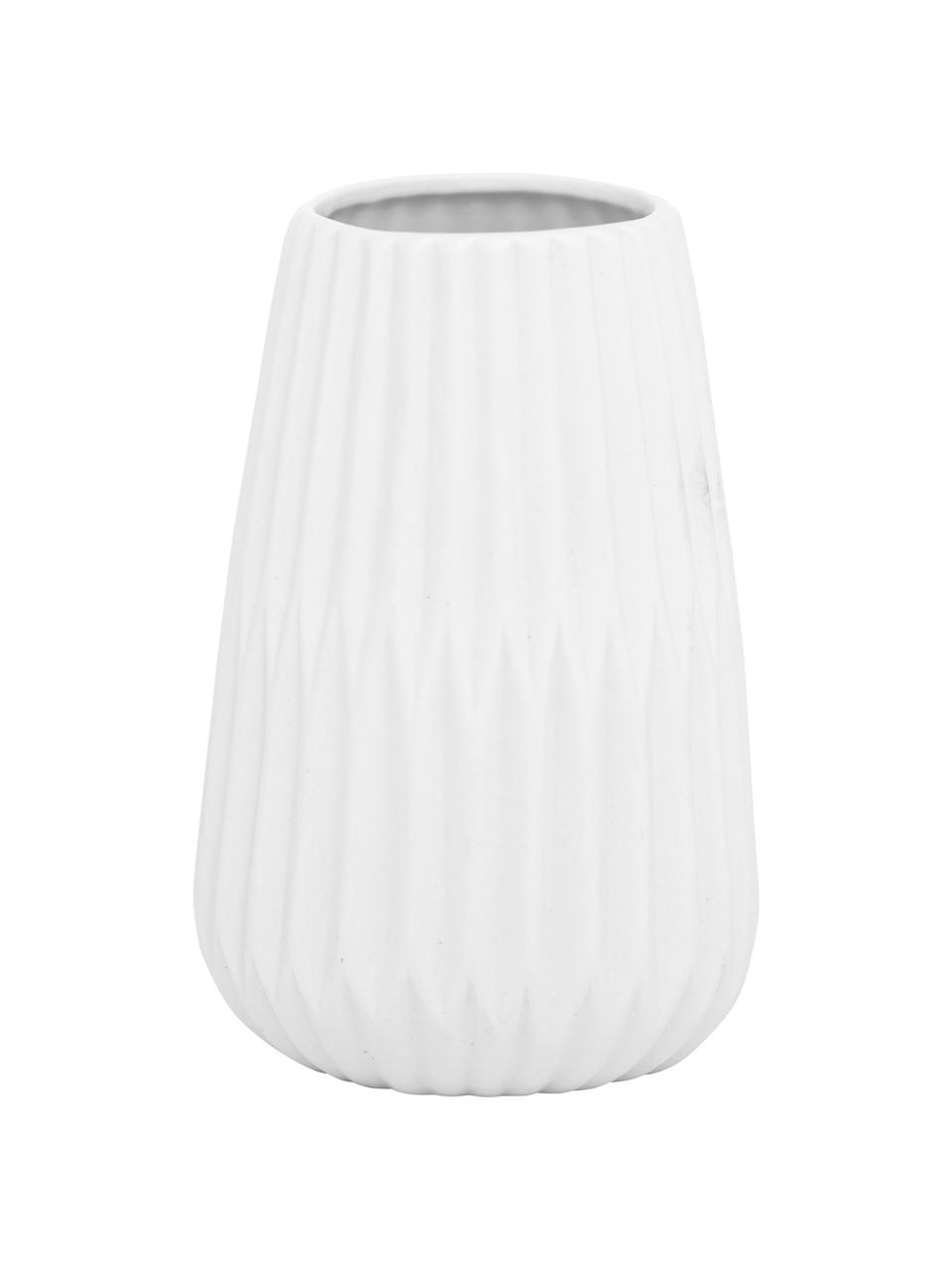 Vasen-Set Esko mit Rillenrelief in Weiß, 2-tlg., Porzellan, Weiß, Set mit verschiedenen Größen
