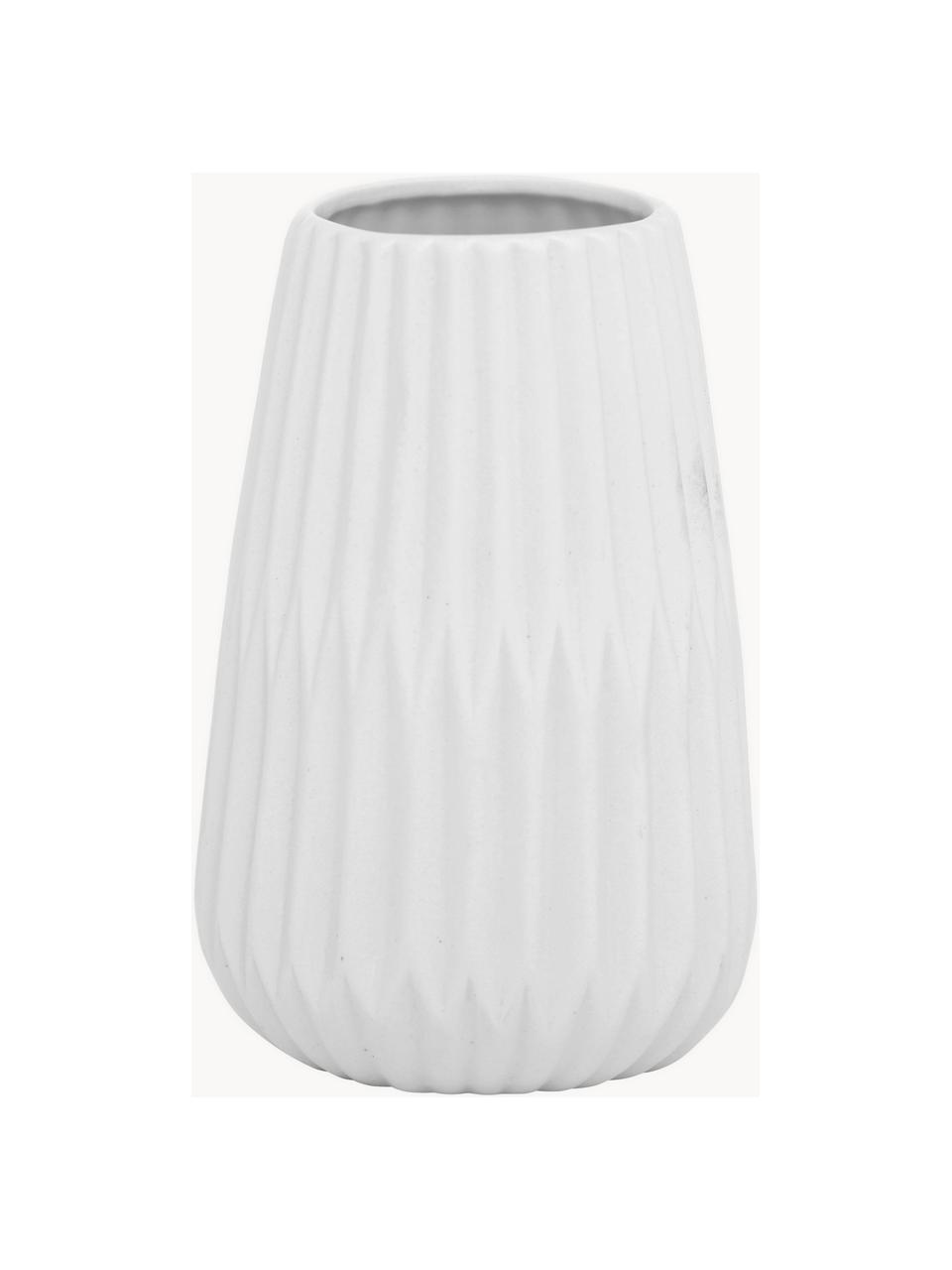 Vases à surface striée Esko, 2 élém., Porcelaine, Blanc, Lot de différentes tailles