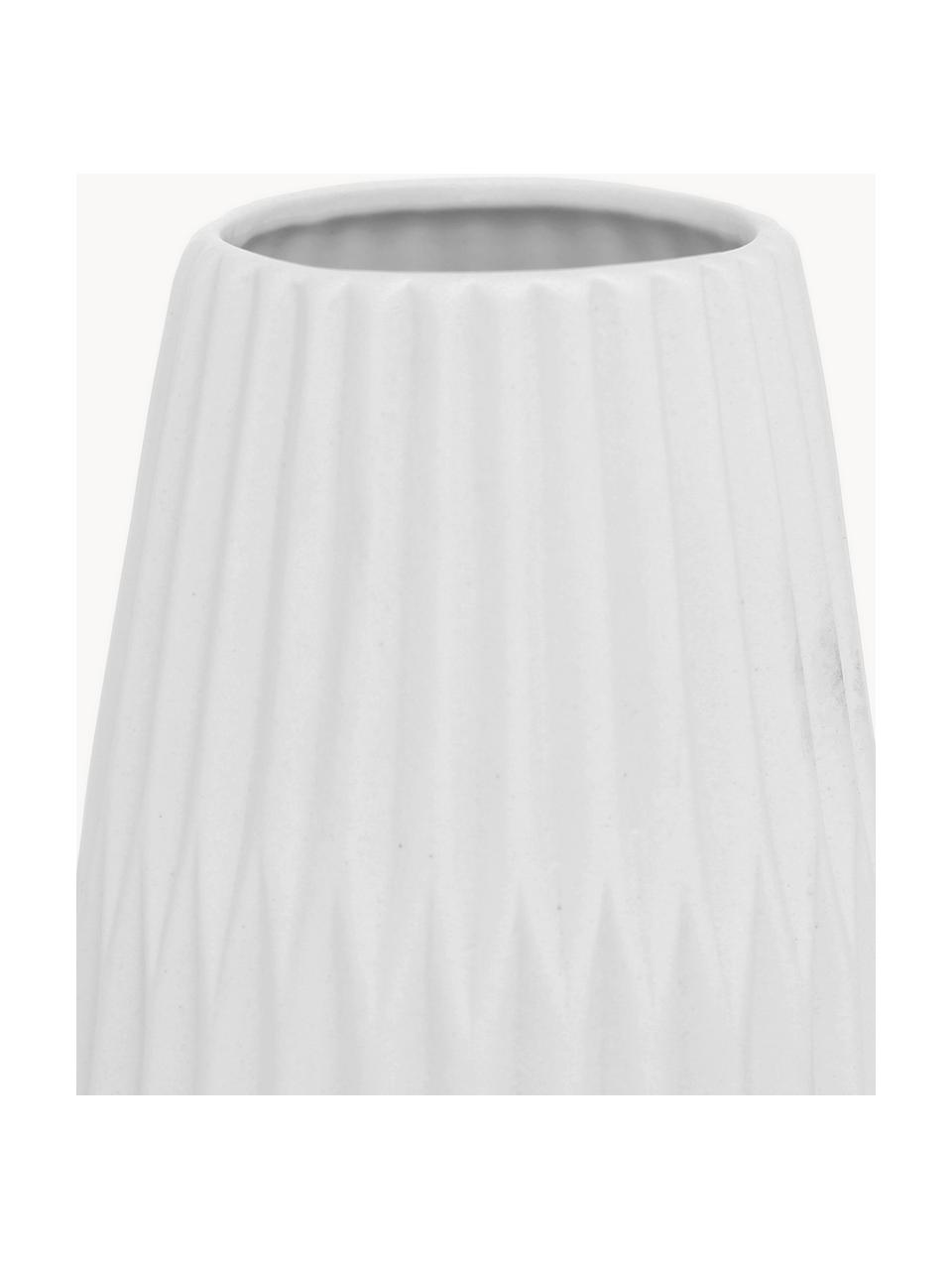 Vases à surface striée Esko, 2 élém., Porcelaine, Blanc, Lot de différentes tailles