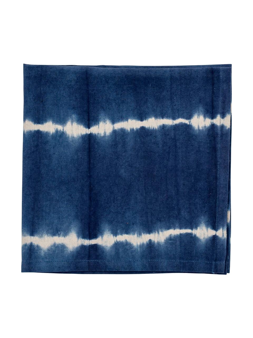 Tovagliolo di stoffa effetto batik Alden 4 pz, Cotone, Blu, Larg. 45 x Lung. 45 cm