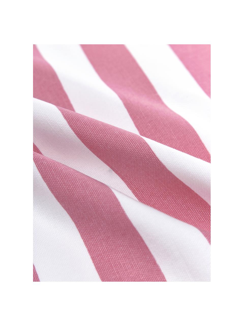 Gestreifte Kissenhülle Timon, 100% Baumwolle, Pink, Weiß, B 40 x L 40 cm