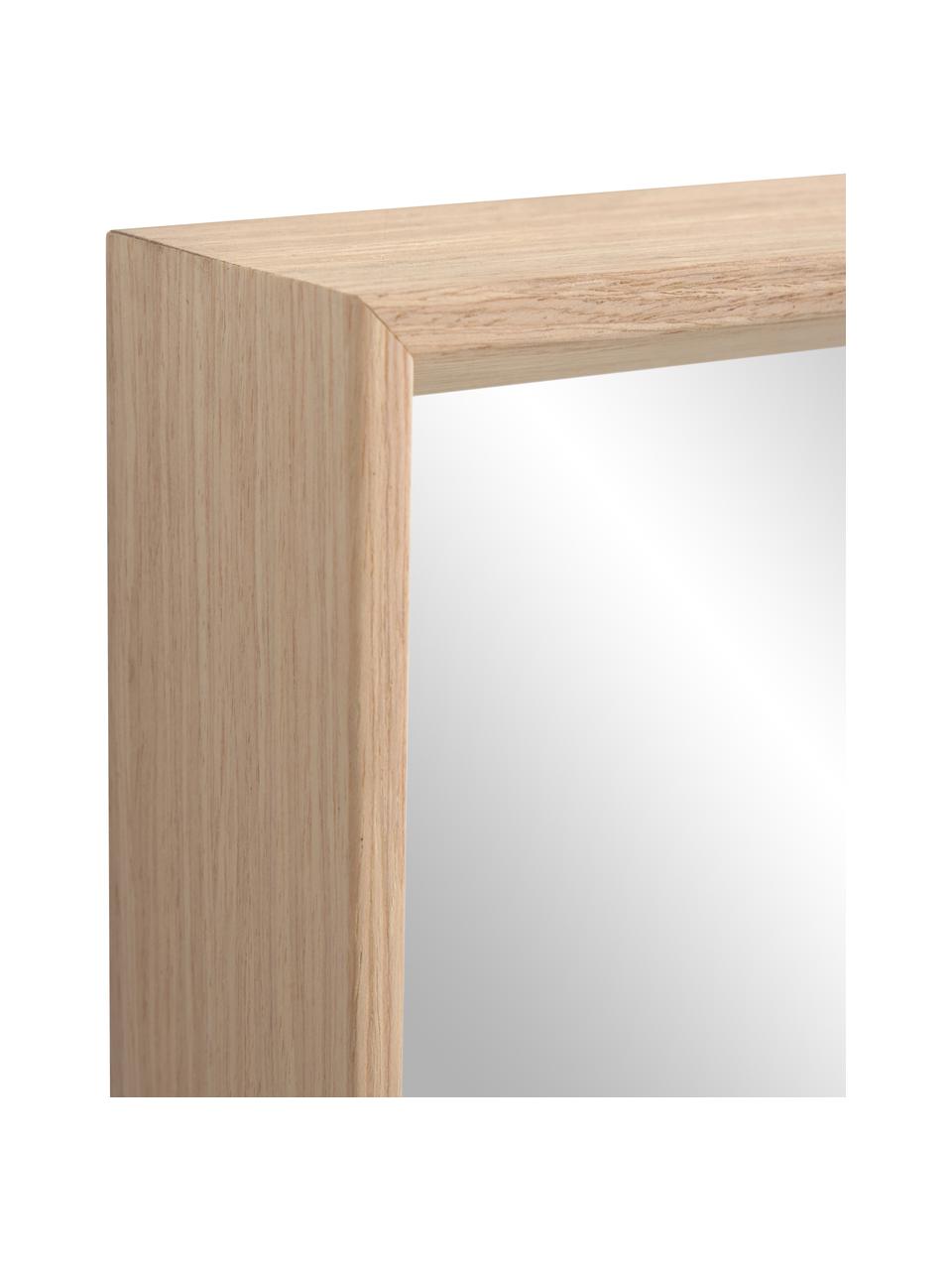 Rechthoekige wandspiegel Nerina lichtbruine houten lijst, Lijst: hout, Beige, B 52 cm x H 152 cm
