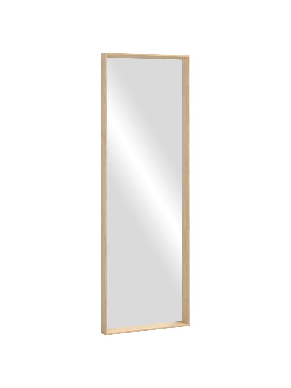 Rechthoekige wandspiegel Nerina lichtbruine houten lijst, Lijst: hout, Beige, B 52 cm x H 152 cm