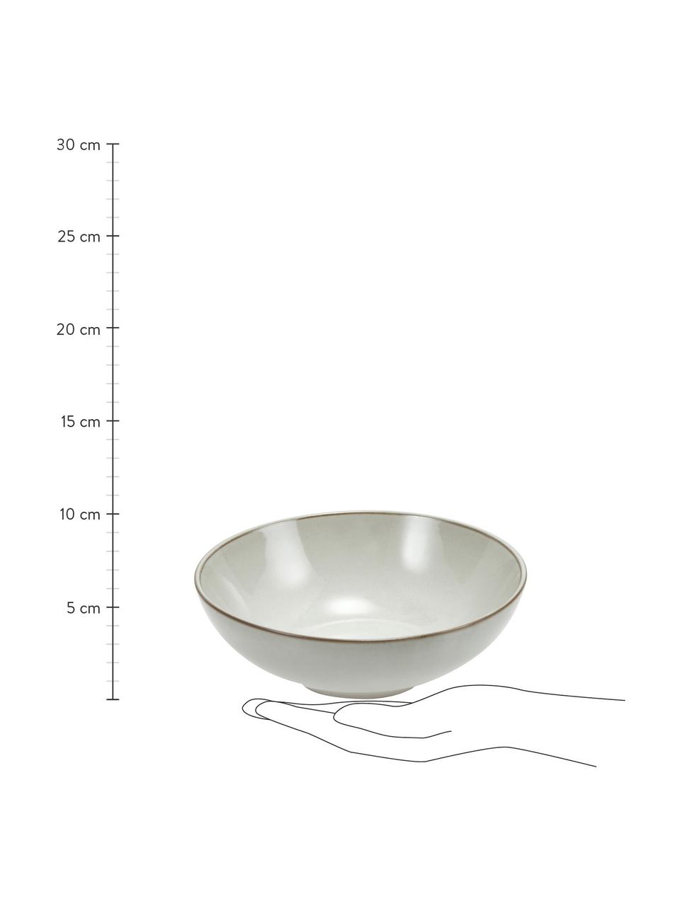 Platos hondos artesanales de gres Thalia, 2 uds., Gres, Beige, Ø 18 x Al 6 cm
