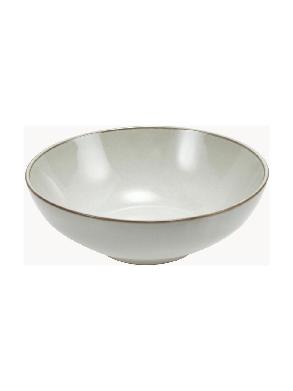 Ciotola da zuppa bowl in gres beige fatta a mano Thalia 2 pz