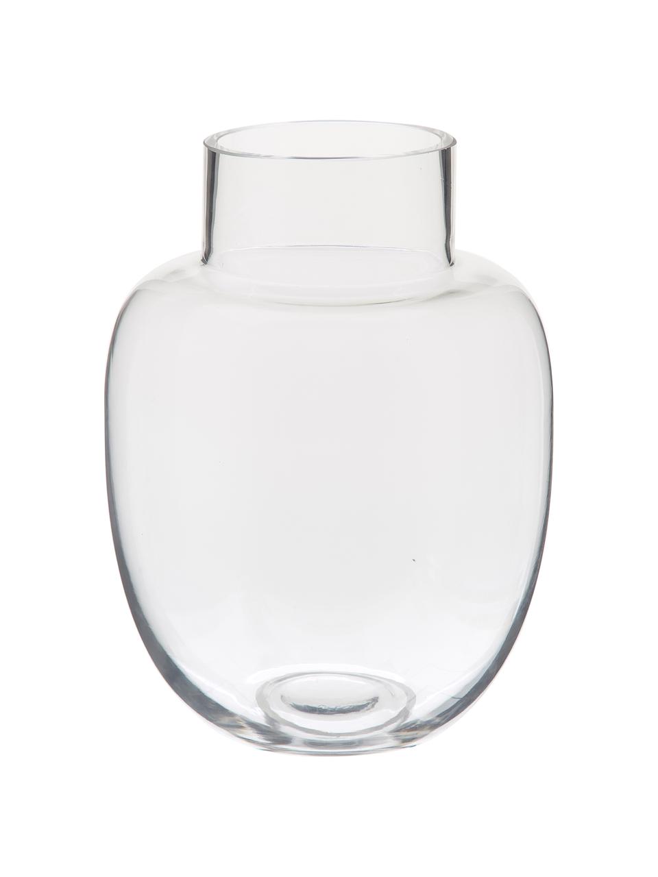 Ručne vyrobená klasická sklenená váza Lotta, Sklo, Priehľadná, Ø 18 x V 25 cm