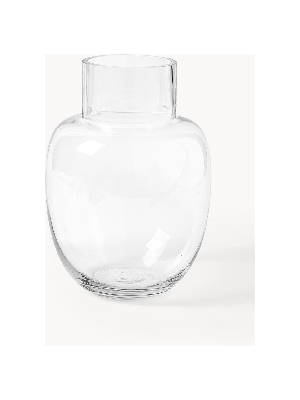 Handgefertigte Klassische Glas-Vase Lotta, H 25 cm, Glas, Transparent, Ø 18 x H 25 cm
