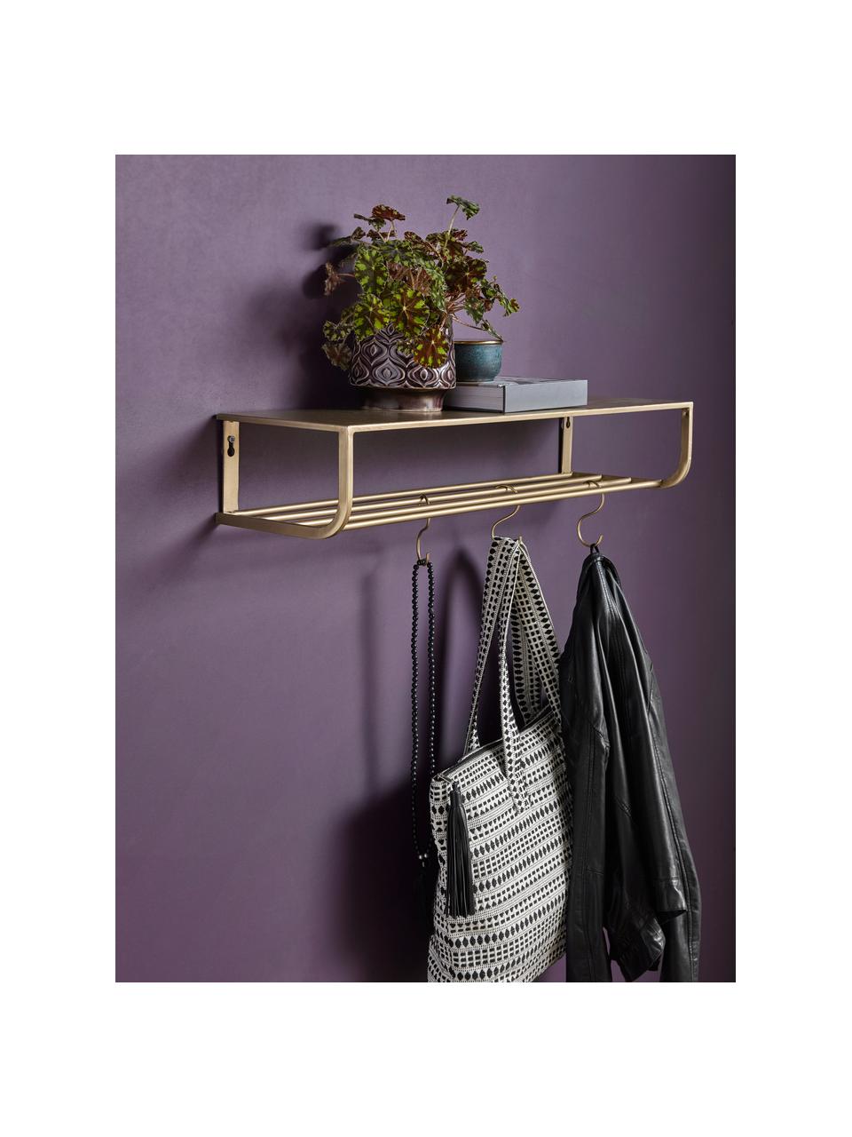 Wandgarderobe Shelf aus Metall, Metall, beschichtet, Goldfarben, B 80 x H 14 cm