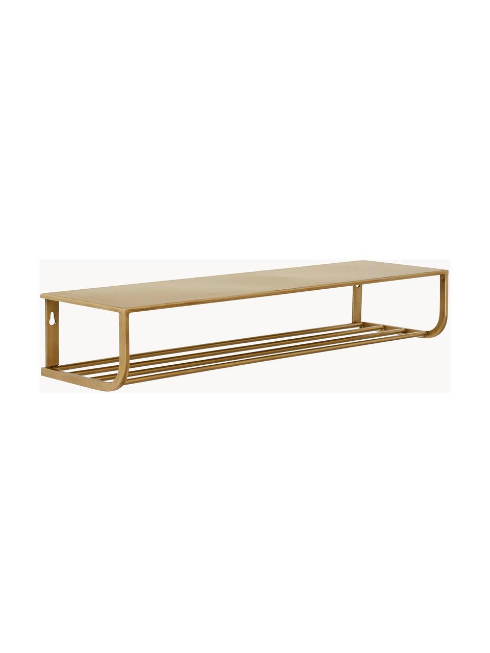 Perchero de pared de metal Shelf, Metal recubierto, Dorado, An 80 x Al 14 cm