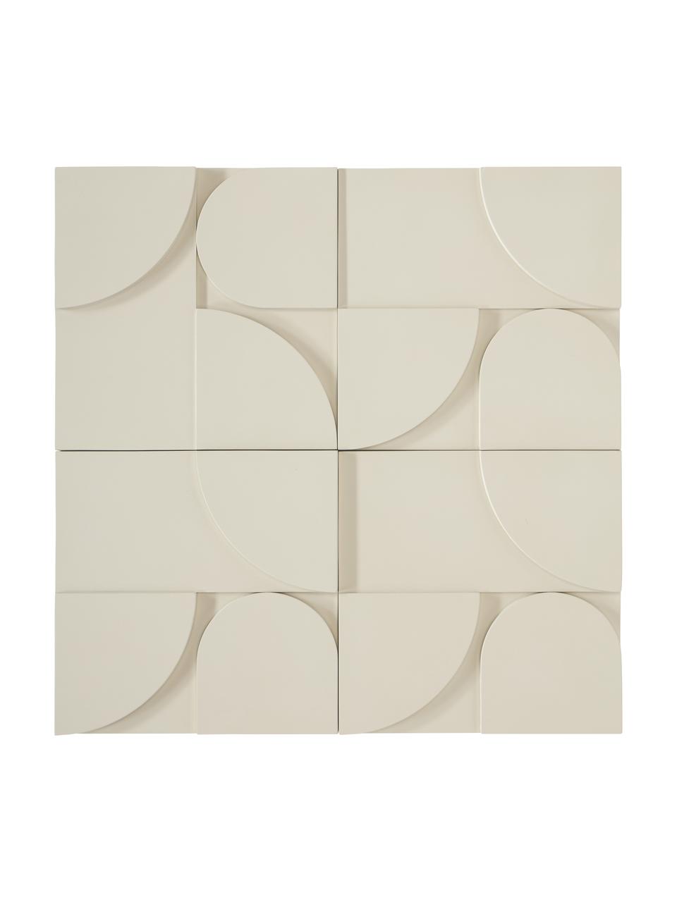 Decoración de pared de madera Massimo, 4 uds., Tablero de fibras de densidad media (MDF), Beige, An 80 x Al 80 cm