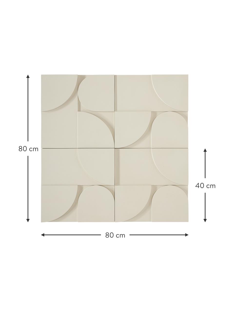 Wandobjectenset Massimo, 4-delig, MDF, Beige, B 80 x H 80 cm