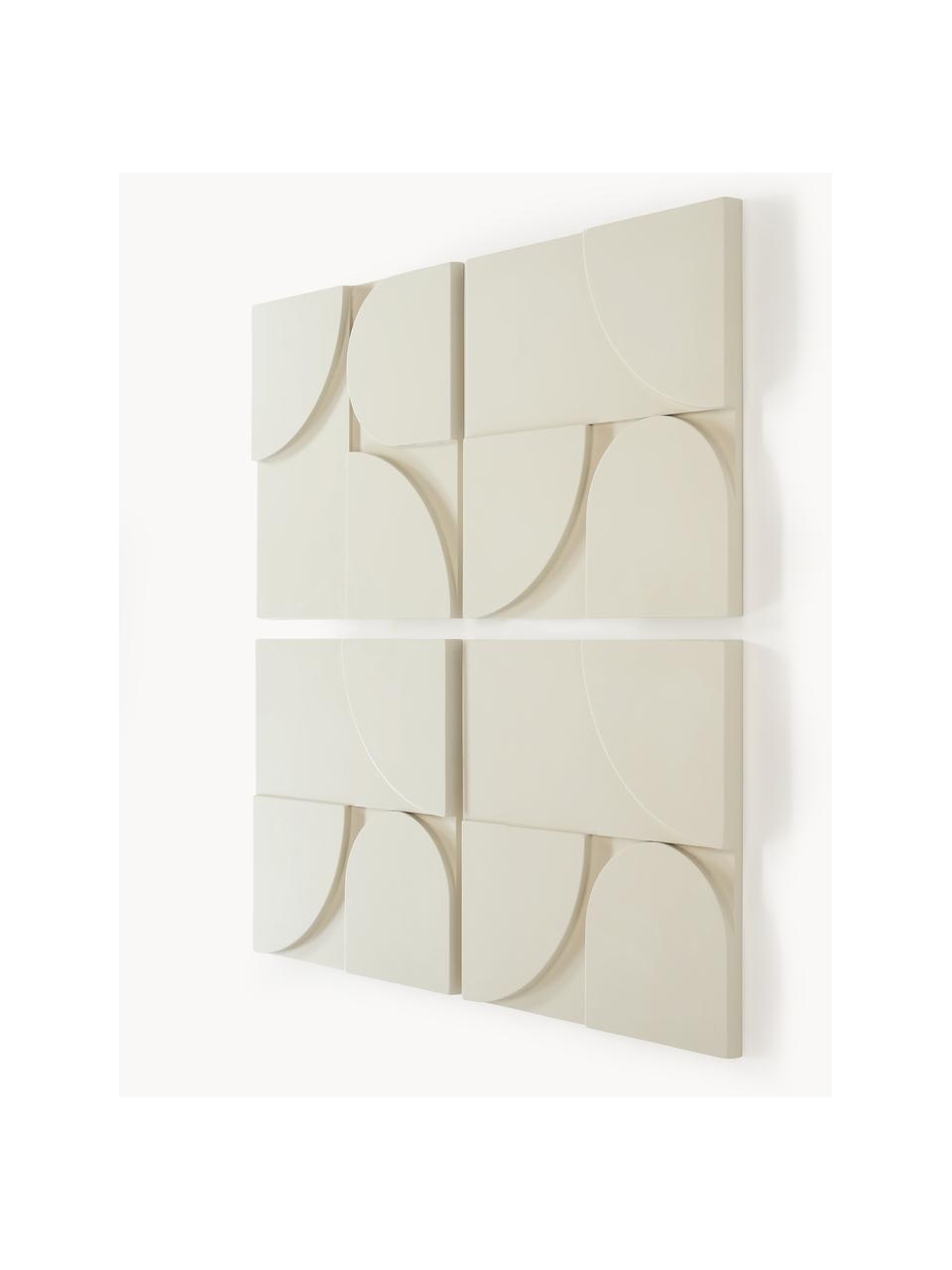Komplet dekoracji ściennych Massimo, 4 elem., Płyta pilśniowa (MDF), Jasny beżowy, S 80 x W 80 cm
