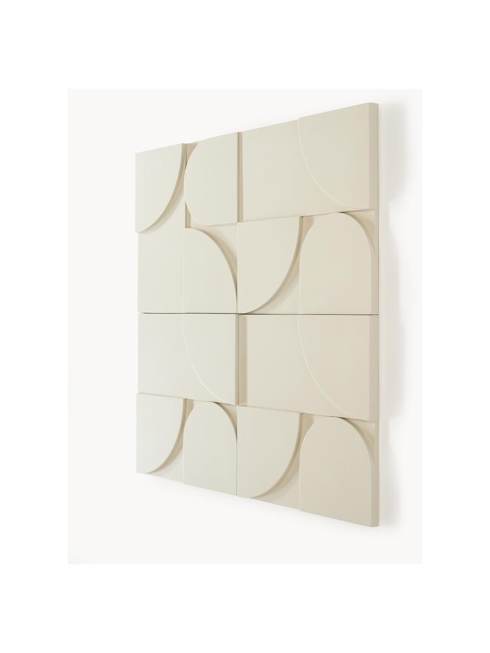 Wandobjekt-Set Massimo, 4er-Set, Mitteldichte Holzfaserplatte (MDF), Hellbeige, B 80 x H 80 cm