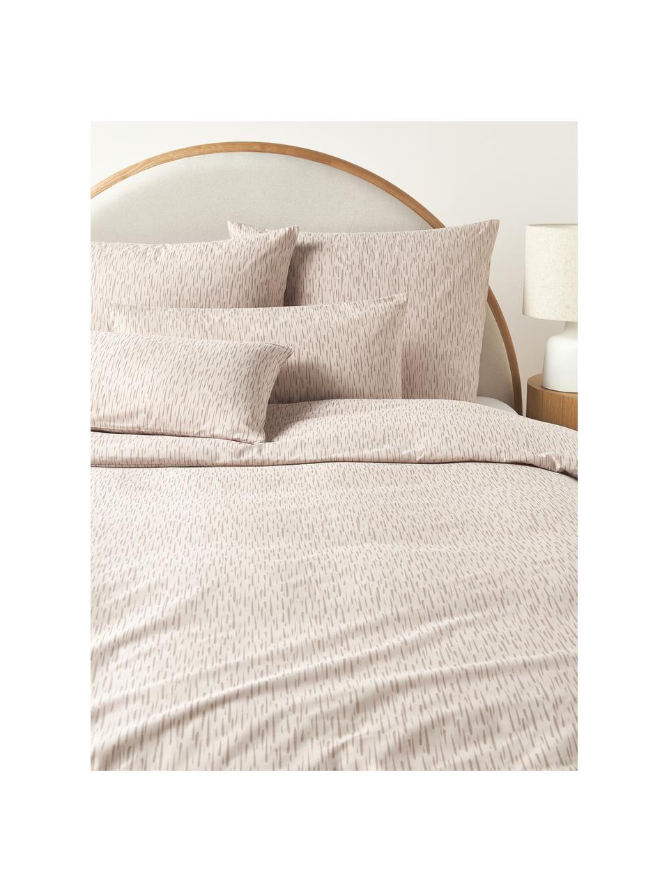 Funda nórdica de algodón estampado Vilho, Beige, Cama 90 cm (155 x 220 cm)