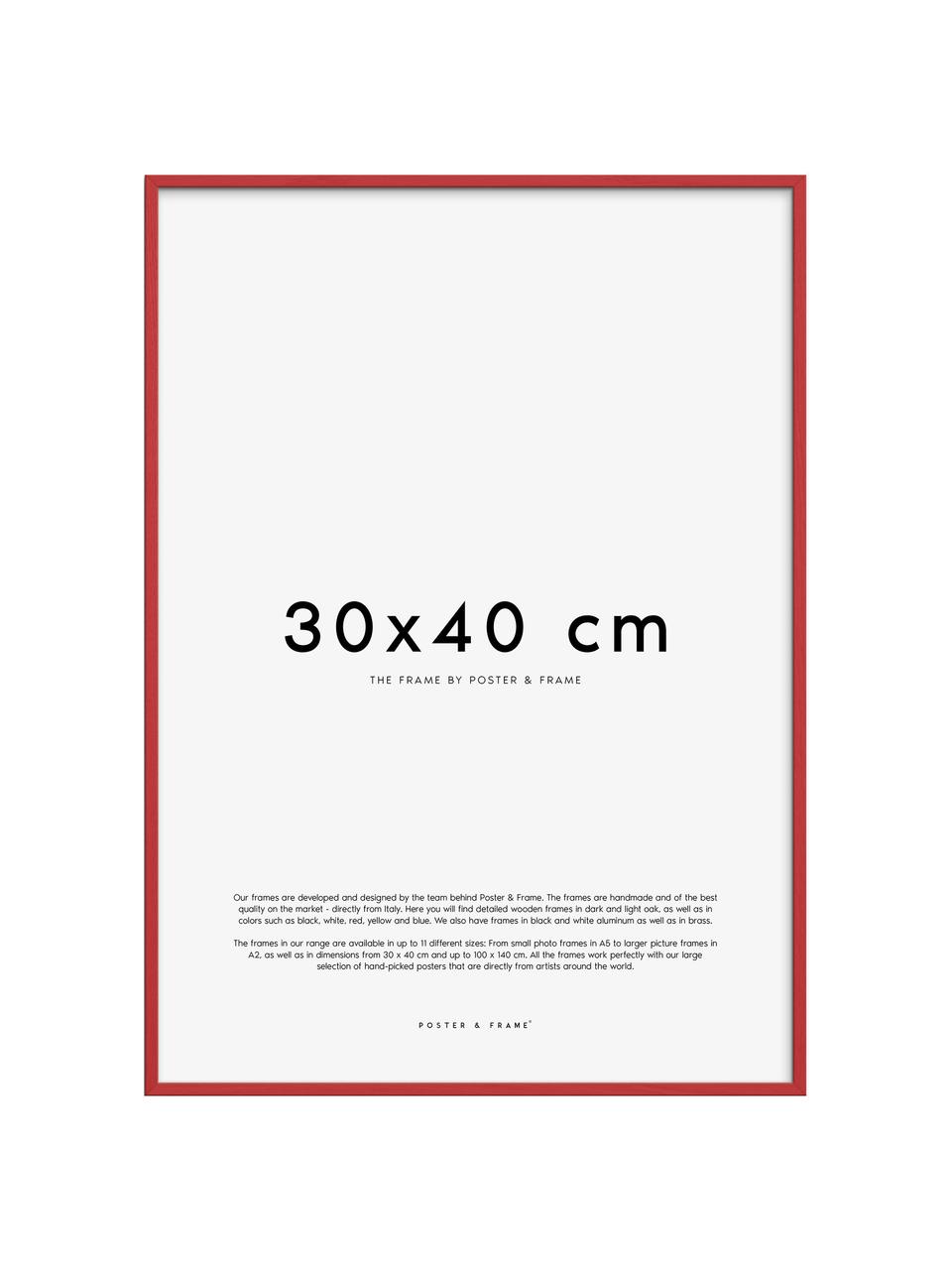 Handgemaakte fotolijstje Explore, verschillende formaten, Lijst: grenenhout, FSC-gecertifi, Rood, 30 x 40 cm