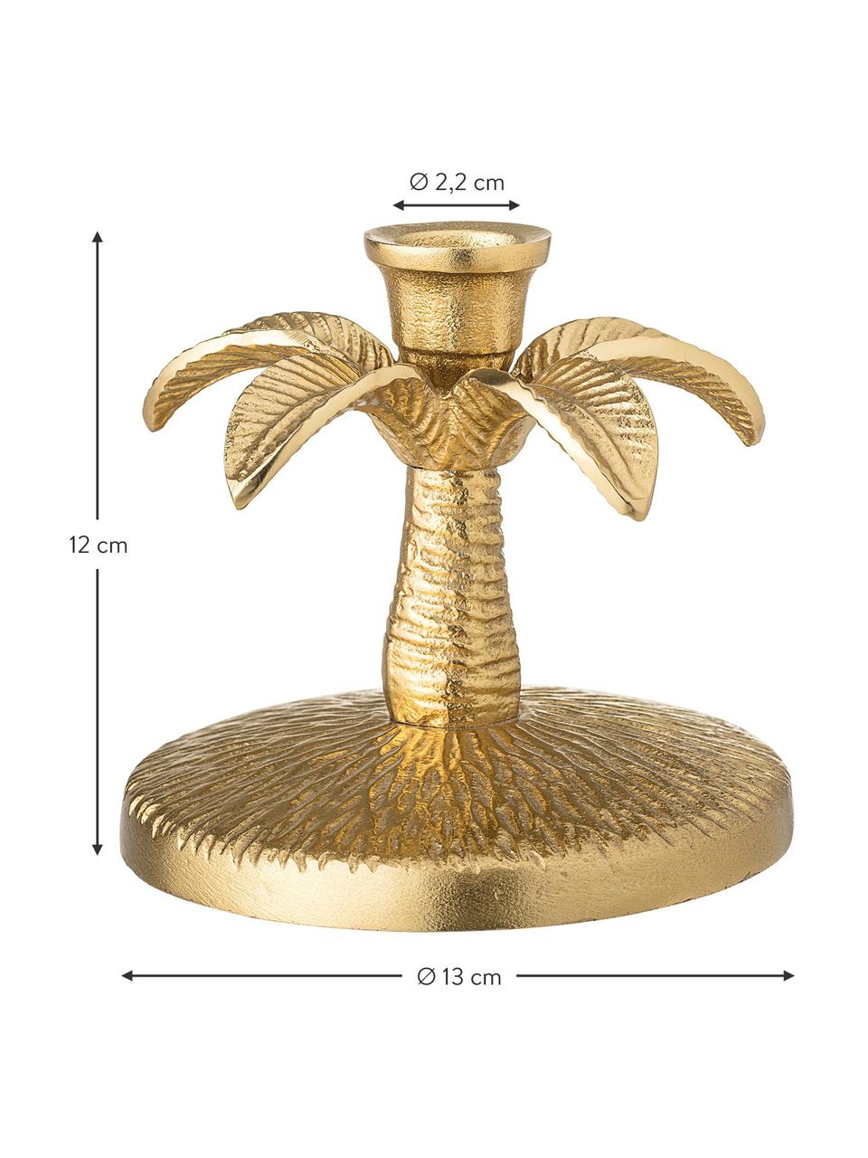 Designový svícen Palmtree, Lakovaný hliník, Zlatá, Ø 13 cm, V 12 cm