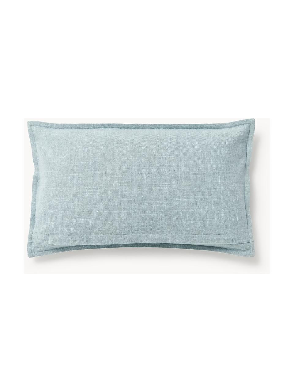 Housse de coussin 50s50 en coton Vicky, 100% coton, Bleu ciel, larg. 30 x long. 50 cm