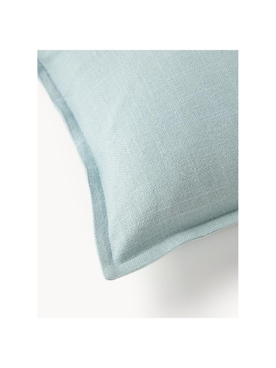 Housse de coussin 50s50 en coton Vicky, 100% coton, Bleu ciel, larg. 30 x long. 50 cm