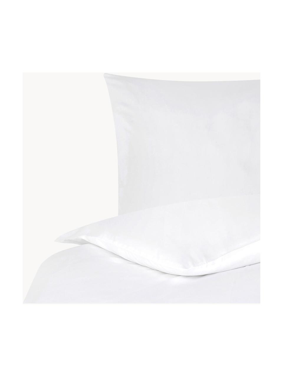 Baumwollsatin-Bettdeckenbezug Comfort in Weiss, Webart: Satin, leicht glänzend Fa, Weiss, B 200 x L 210 cm