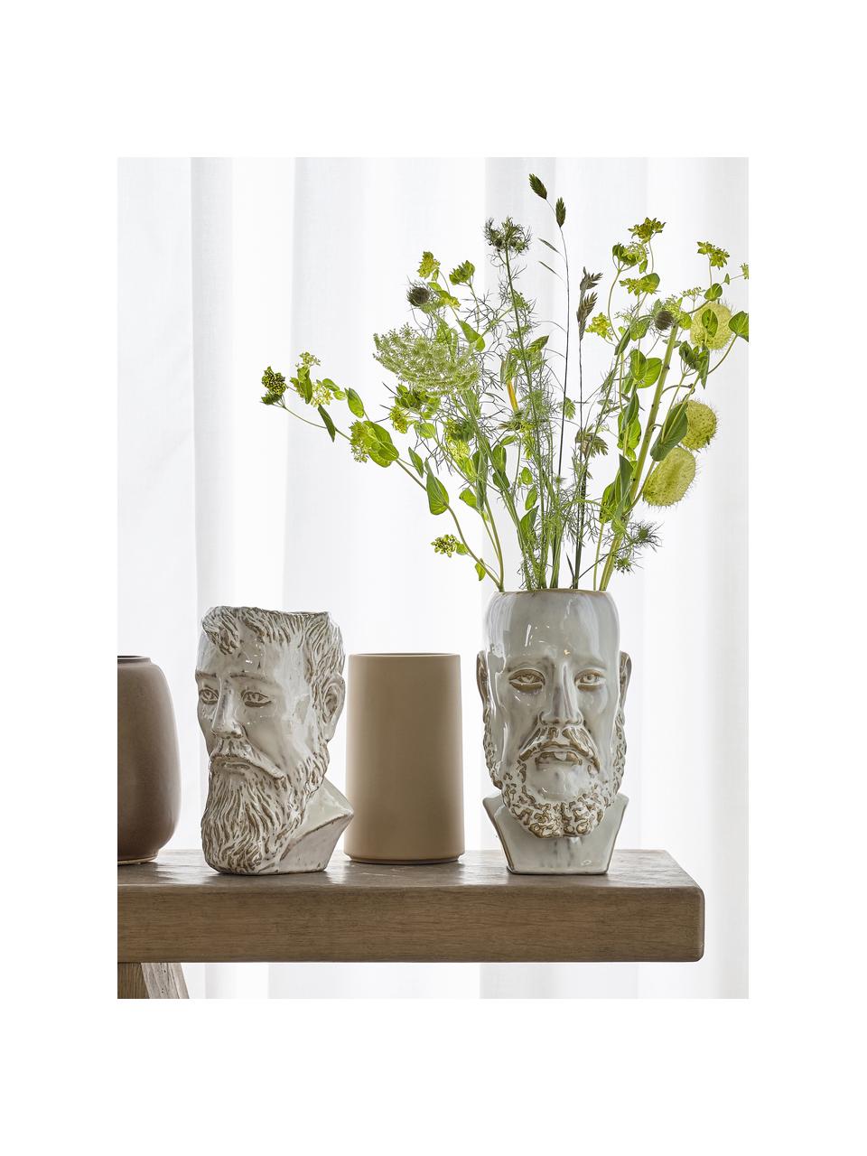 Designová váza Calvi, Kamenina, Tlumeně bílá, Ø 15 cm, V 26 cm