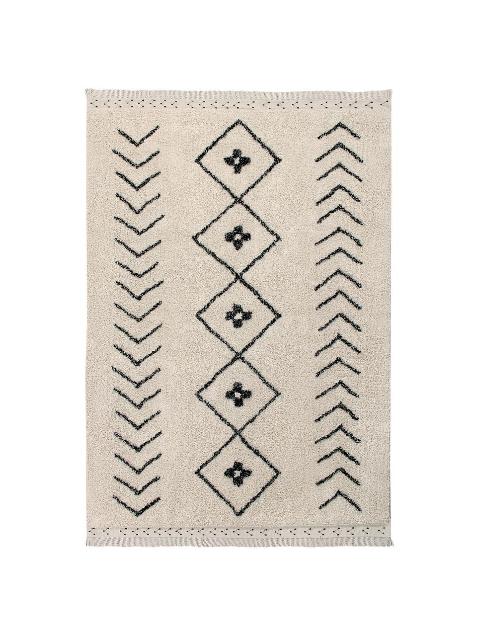 Tapis berbère beige Barber, Brun clair, noir