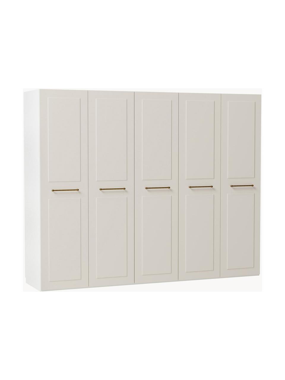 Modularer Drehtürenschrank Charlotte, 250 cm Breite, mehrere Varianten, Korpus: Spanplatte, melaminbeschi, Griffe: Messing Dieses Produkt wi, Beige, Premium Interior, B 250 x H 236 cm